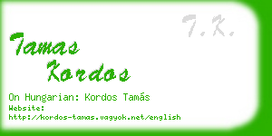 tamas kordos business card